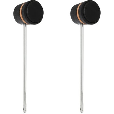 Low Boy Leather Daddy Bass Drum Beater (2 Pack) - Lightweight, Black with Copper