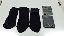 YAGAXI Women's 9 Pairs Sheer Ankle Socks Black 20D Reinforced Toe