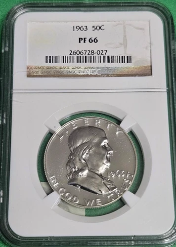 1963 P Franklin Half Dollar PF66 Scarce Grading-NGC Pop 241 US 50c Free Shipping