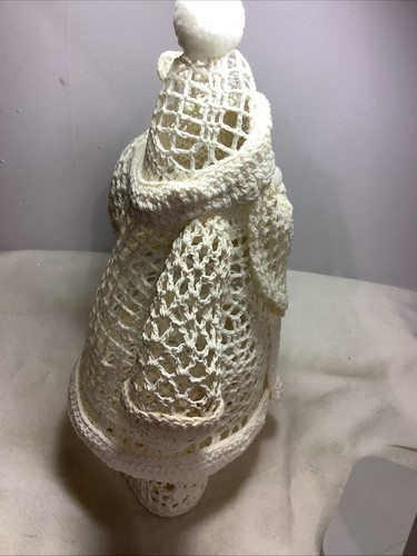 Handgefertigter elfenbeinfarbener gehäkelter Weihnachtsmann mit Spielzeugsack 11 "x 6,25" - Bild 5 von 17
