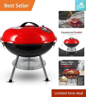 Lightweight Portable Charcoal Grill - Dual Venting for Perfect Heat Control