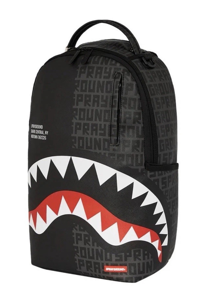 Sprayground Shark Central Split Infinity DLXSV Backpack BLACK RED