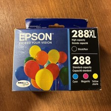 Genuine Epson 288XL Black + 288 Cyan Magenta, Yellow Ink Cartridges - EXP 2020