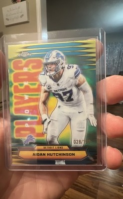 2025 Topps Chrome - Power Players Aidan Hutchinson #PP-38 Aqua Refractor /199 