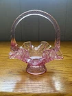 Fenton Lace Basket, Pink Diamond Pattern 4.5" X 4.5"