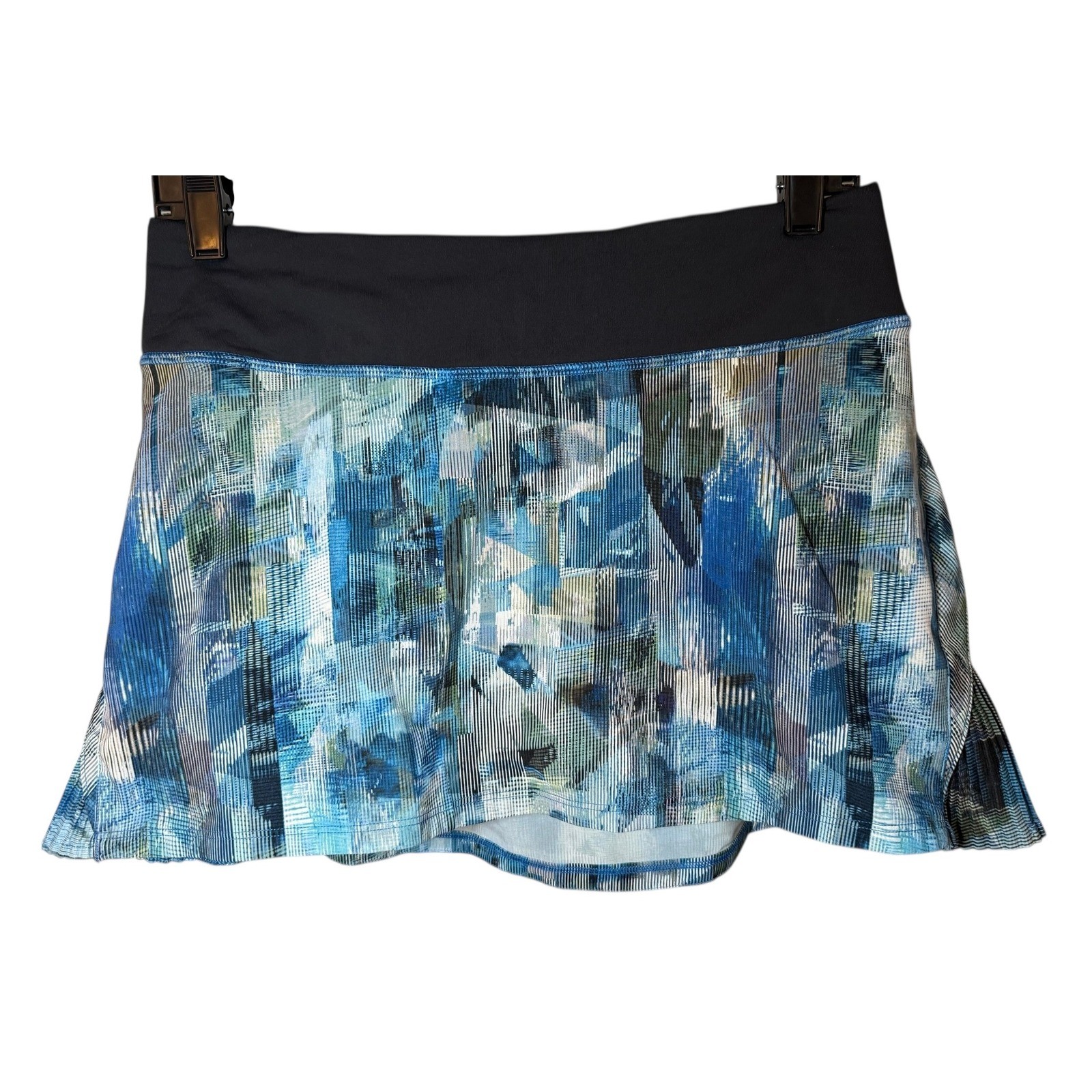 Lululemon Pace Rival Skirt Womens 6 Reg Blue Abstract Print Tennis Running Skort