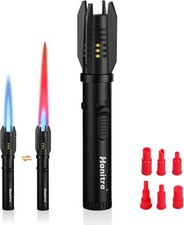 Torch Lighter, Butane Refillable, Windproof Jet Flame for BBQ, Candle
