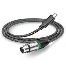 J&D USB C to XLR Microphone Audio Cable for Recording, 6.6 Feet, Blue