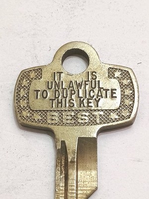 Best Lock Original ''Do Not Duplicate This Key'', Not Numbered ''E'' Series Free S&H