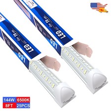 25 Pack 8Ft Led Shop Light Fixtures 144 Watt Linkable 8 Ft Led Tube Lights Bulbs