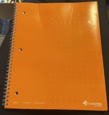 Livescribe Dot Paper, Notebook, College Ruled, 100 Sheets, 1 Subject, Orange, 4