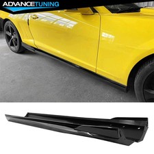 For 10-15 Chevrolet Camaro Rocker Style Gloss Black Add On Side Skirts Extension