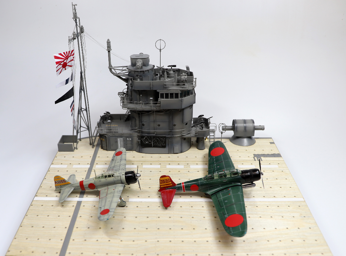 1/72 IJN Aircraft Carrier Akagi Island&Flight Wooden Deck Kit for