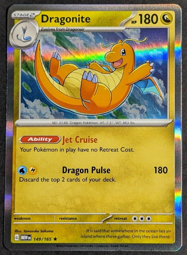 Dragonite Holo NM 149/165 Scarlet & Violet 151 Pokemon Card