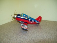 Vintage YONE Tin Litho Friction F-80 Propeller Plane Japan