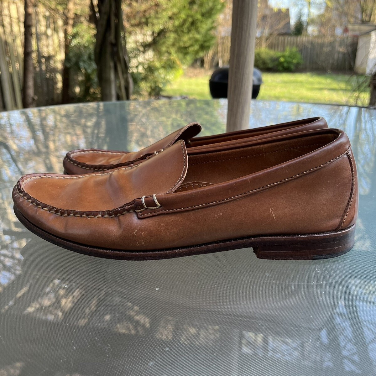 Rancourt Shell Cordovan Venetian Loafers 11D Caramel USA