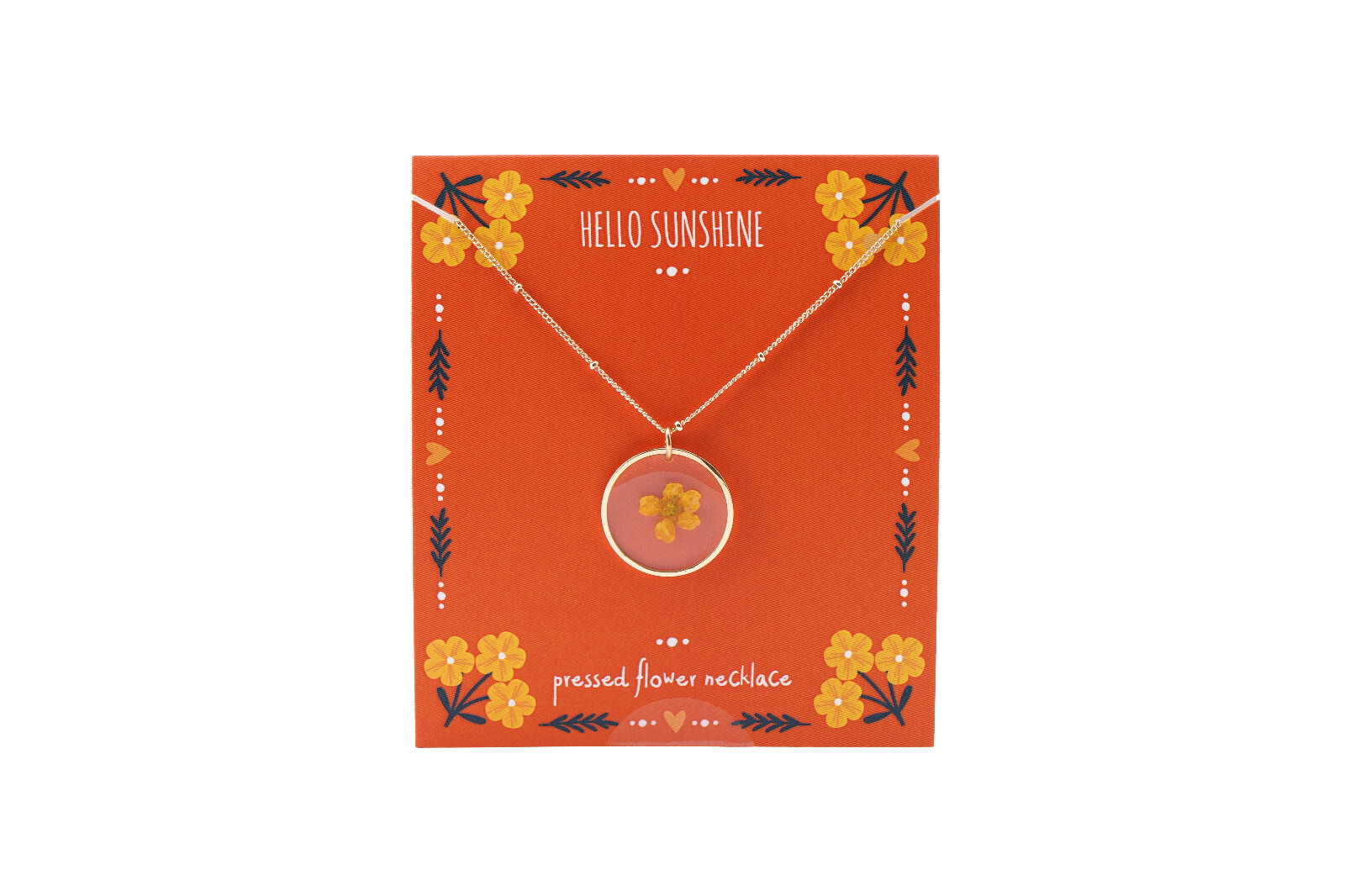 HELLO SUNSHINE Pressed Flower necklace Flowers necklaces gift floral positivity