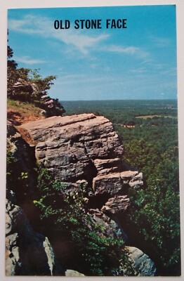 Illinois Postcard Mid 1900s Rare Old Stone Face Eagle Mtn Garden Gods Saline Cty