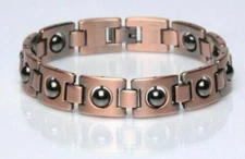 Copper Magnetic Link Hematite Stone Bracelet for Arthritis Pain Relieve 
