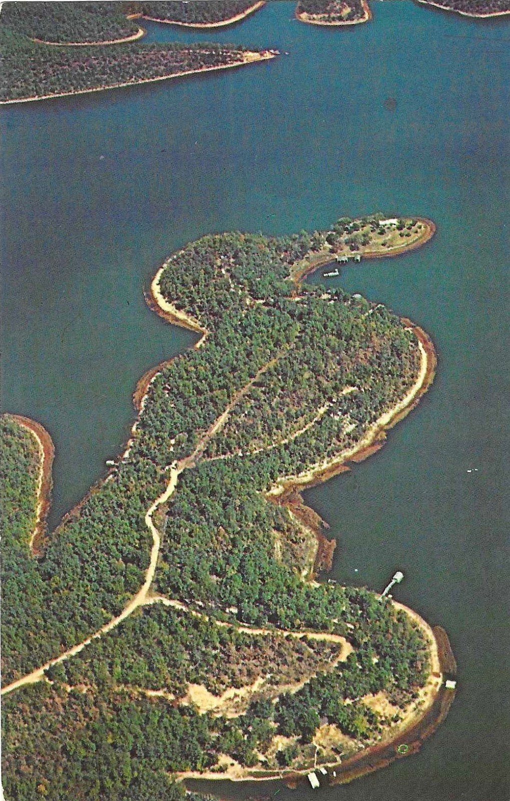 Vintage Missouri Chrome Postcard Duckhead Point near Bagnell Dam Lake