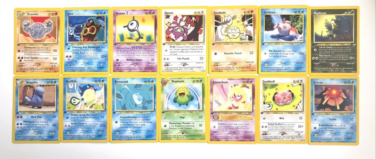 Pokemon Cards Neo Revelation 1st Edition - 2001 - Rare - Nr Mint