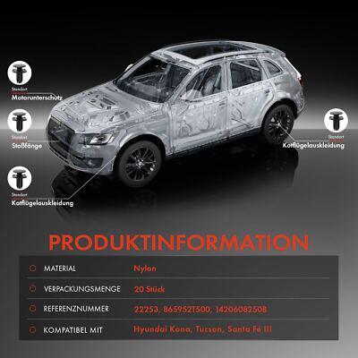 VVO Fasteners- Clip Bianche In Plastica. Per Rivestimento Laterale Interno. Compatibile Con Mitsubishi Pajero/Shogun, (10 Pezzi - Foto 3