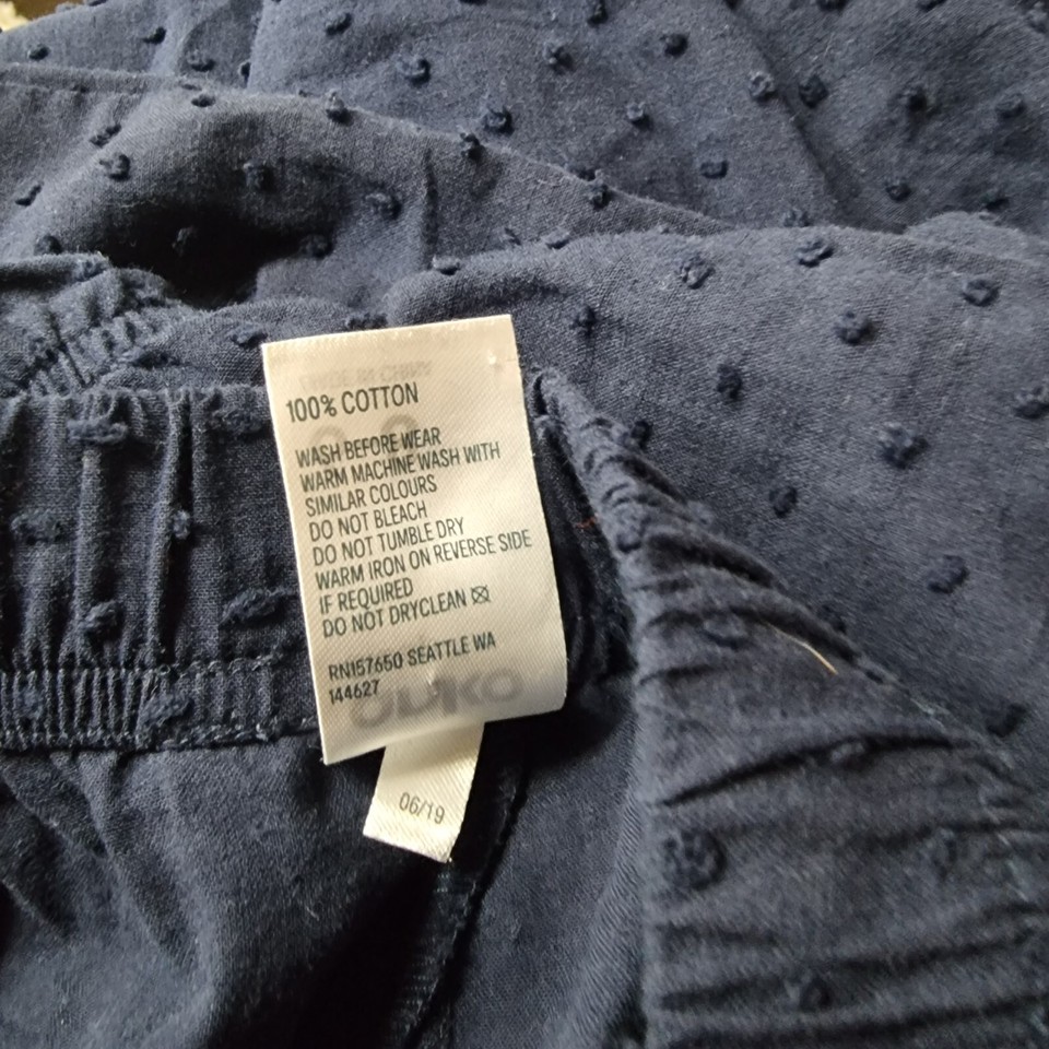 ANKO SLEEP Womens Pyjama Pants Size 6/8 Navy Blue Raised Dot Elastic