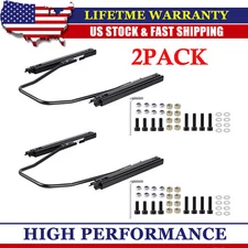 2 PCS Universal Dual Lock Slider Seat Slider Track Bracket Set Aessembly Black