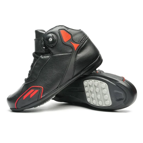 Professional Leather Motorcycle Boots Men Non-slip Bicycle Shoes Outdoor Sneaker - Picture 6 of 22