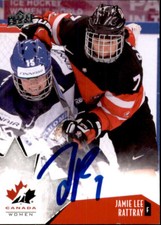 Jamie Lee Rattray Signed 2015 Upper Deck Canada Women Card PWHL Boston Fleet