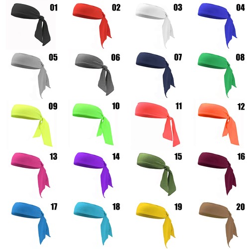 Head Tie Back Headband Sports Headband Sweat Band Hair Sweatband for Men Women - Picture 1 of 46