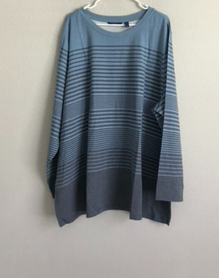 Isaac Mizrahi Printed Variegated Stripe Crewneck Top - Blue (Sz 5X) a466934 '