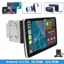Rotatable 10.1'' Touch Android 13 Car Stereo Radio Double 2DIN GPS Wifi Carplay