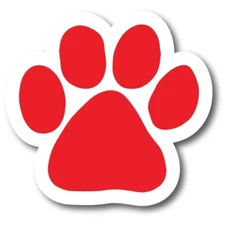 Blank Red Paw print Car Magnet By Magnet Me Up 5" Paw Print Auto Truck Decal