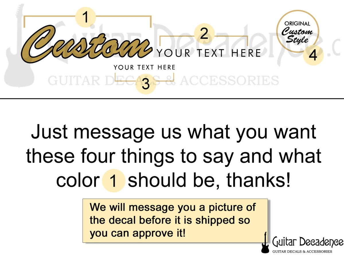 Calcomanías de tobogán acuático personalizadas para cabezal de guitarra clásica para guitarras eléctricas