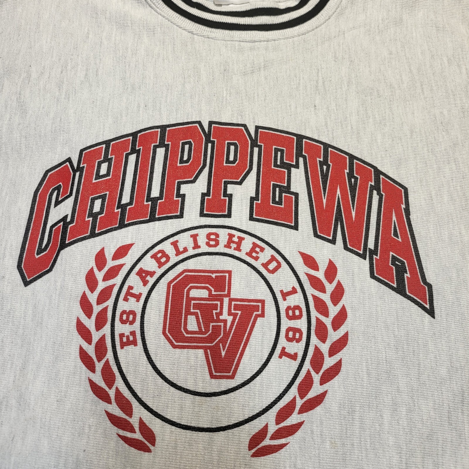 Chippewa CV Champion Reverse Weave Sweatshirt Mens M Gray Pullover Long Sleeve