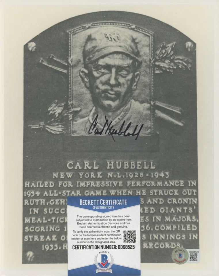 Carl Hubbell Signed 8x10 Photo (Beckett) - Image 2 of 2