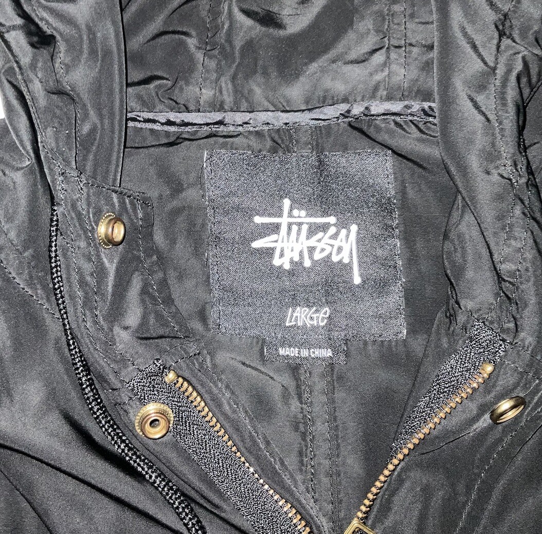 Vintage Rare Stussy MFG Worldwide Tribe Button/Zip Hooded Jacket