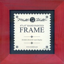 Holiday Red Solid Color Mill Hill 6 x 6 Wooden Frame GBFRM9