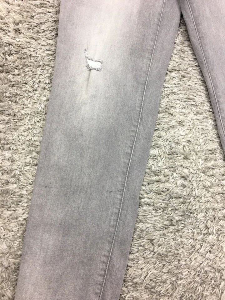 Code Bleu SOHO Skinny Jeans Womens Size 12 Gray Denim Raw Hem Cropped - Image 4 of 4