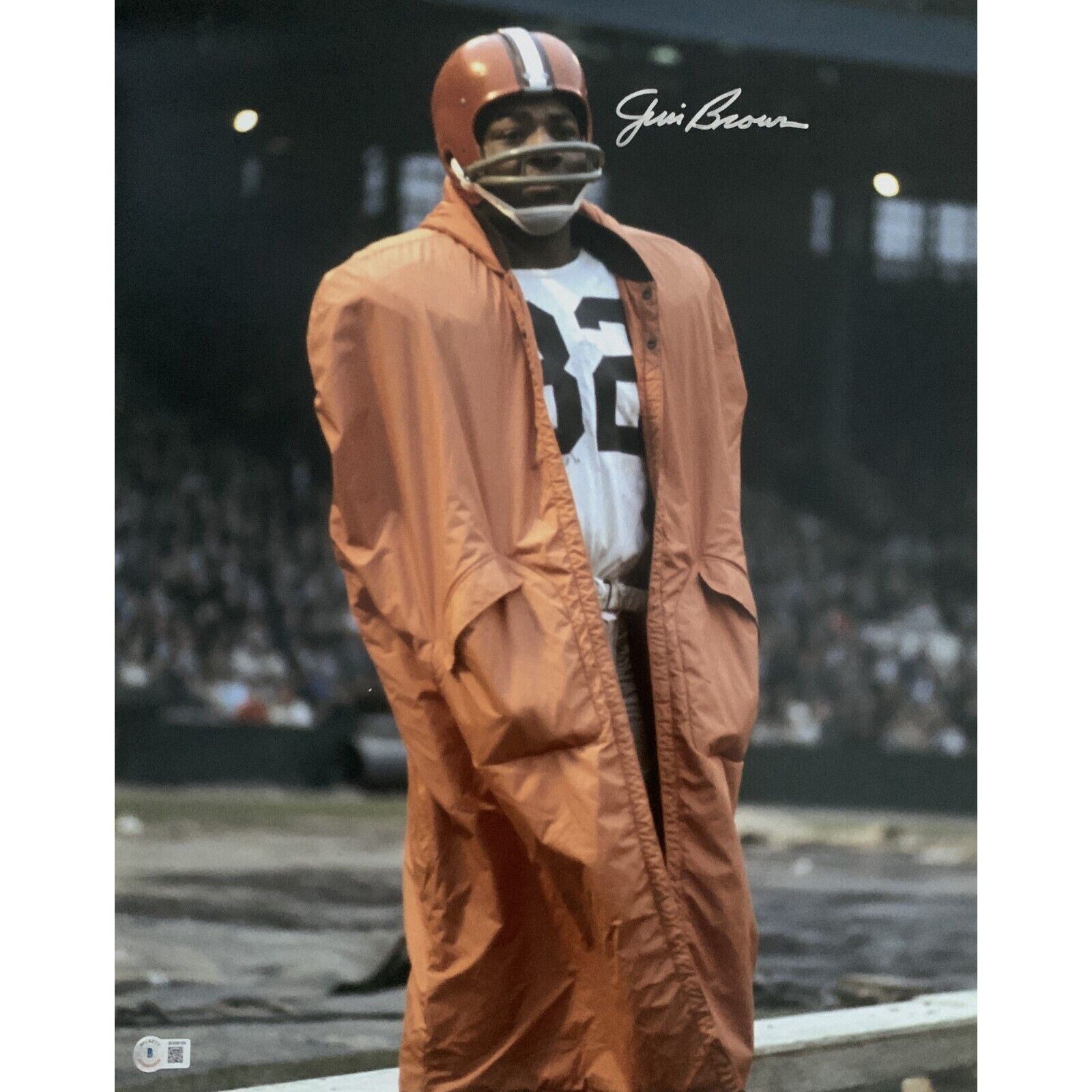 Brown Autographed Signed Cleveland Browns Jim / Cleveland s 16x20 Photo Beckett 48942 