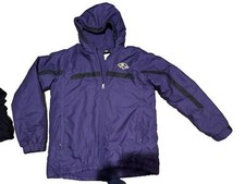 Vintage Youth Ravens Fleece Lined Jacket Large 14/16 Purple, Hooded Ladies Xs