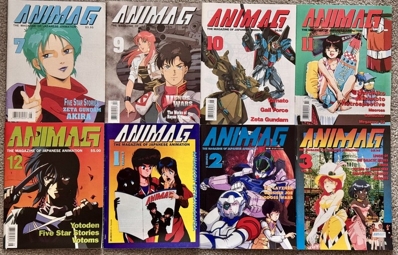 Lot of 8 Animag The Magazine of Japanese Animation - Anime, Gundam, Akira, Nadia