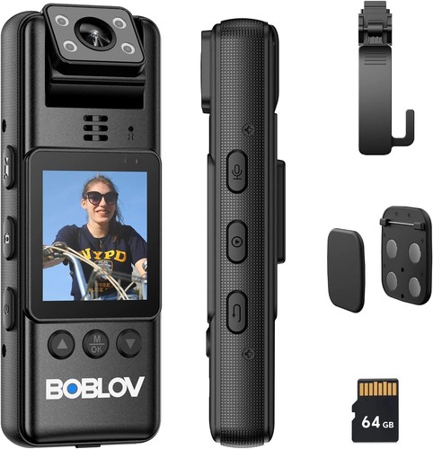 BOBLOV 128GB Mini Wearable Body Camera 1080P Video Daily Recorder HD Camcorder - Picture 2 of 9