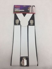 WIDE ADJUSTABLE BRACES SUSPENDERS ELASTIC PLAIN COLOURS CLASSIC GENTS LADIES UK