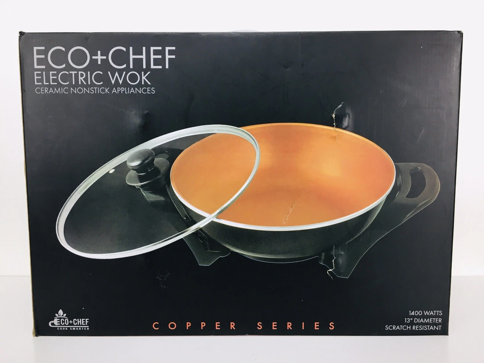 Copper Series Eco+Chef 13" Nonstick Cookware Electric Wok NIB