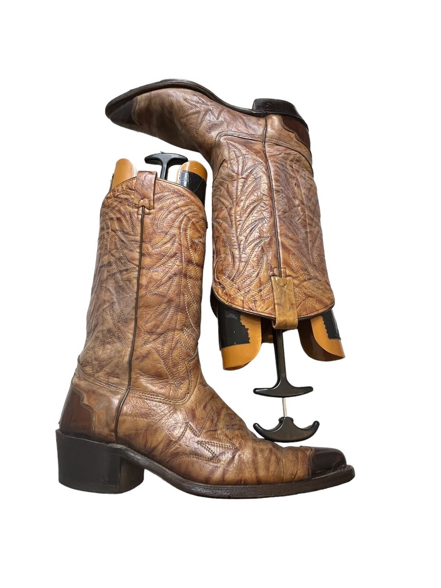 Vintage TEXAS Men\'s Leather Western Cowboy Boots Size 10.5 D Brown Wing Tip M 81 VTG Texas Imperial Cowboy Boots - Gem main image 3
