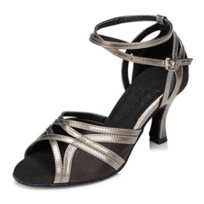 Ballroom Latin Dance Shoes Women Tango Modern Salsa Suede Heeled Sandals 3Colors