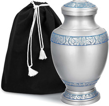 Cremation Urn for Adult Human Ashes - Large Handcrafted Funeral Memorial with El