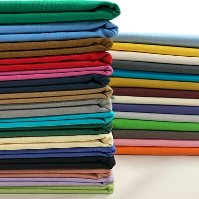 Cotton Fabric Plain Dress Clothing Lining Material Craft Bags 60" Wide 30  Colour | eBay UK
